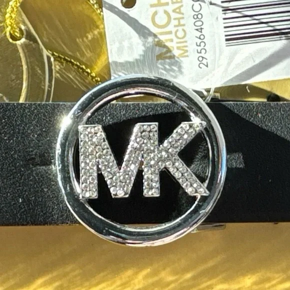 Michael Kors Black Belt with Gold and Silver Accents - Picture 3 of 5